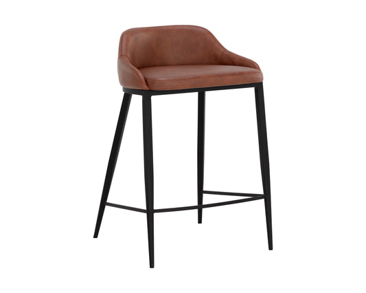 NAHLA ASTRA COUNTER STOOL - BLACK - CINNAMON BROWN
