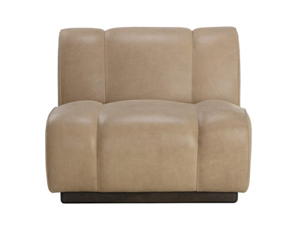 NAHLA BLAISE SWIVEL LOUNGE CHAIR - SAHARA SAND LEATHER