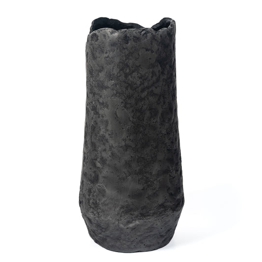Samira 14" Decorative Metal Table Vase, Large Grey