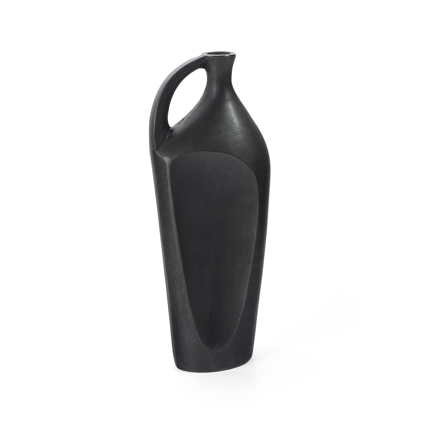 Kaius 14" Decorative Metal Table Vase, Small Grey