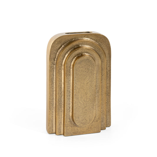 Calyx 9" Decorative Metal Table Vase, Small Gold
