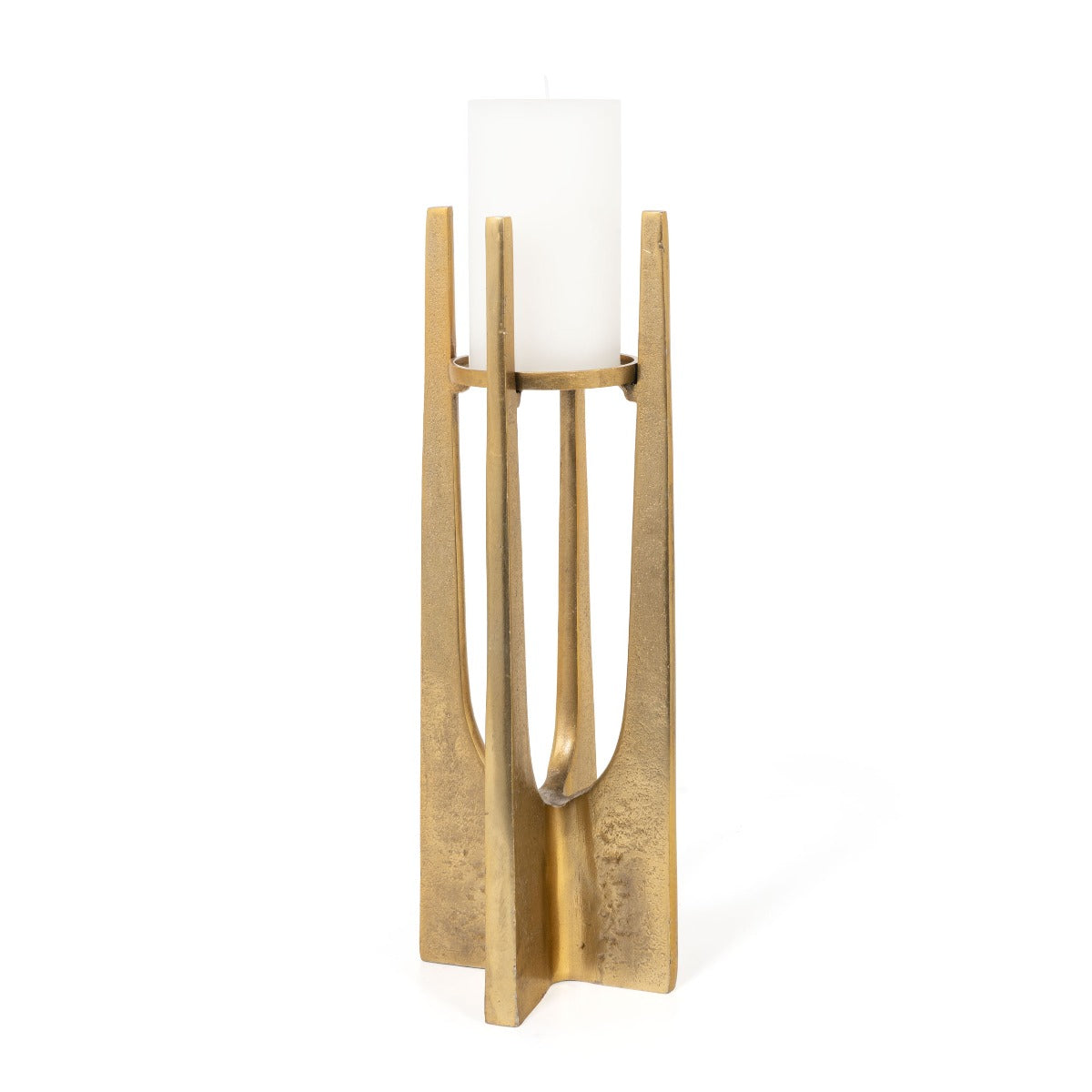 Sanders Candle Holder, Large Gold