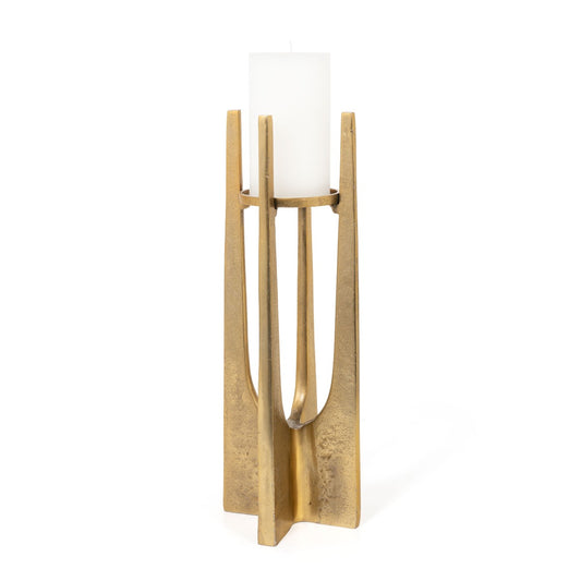 Sanders Candle Holder, Large Gold