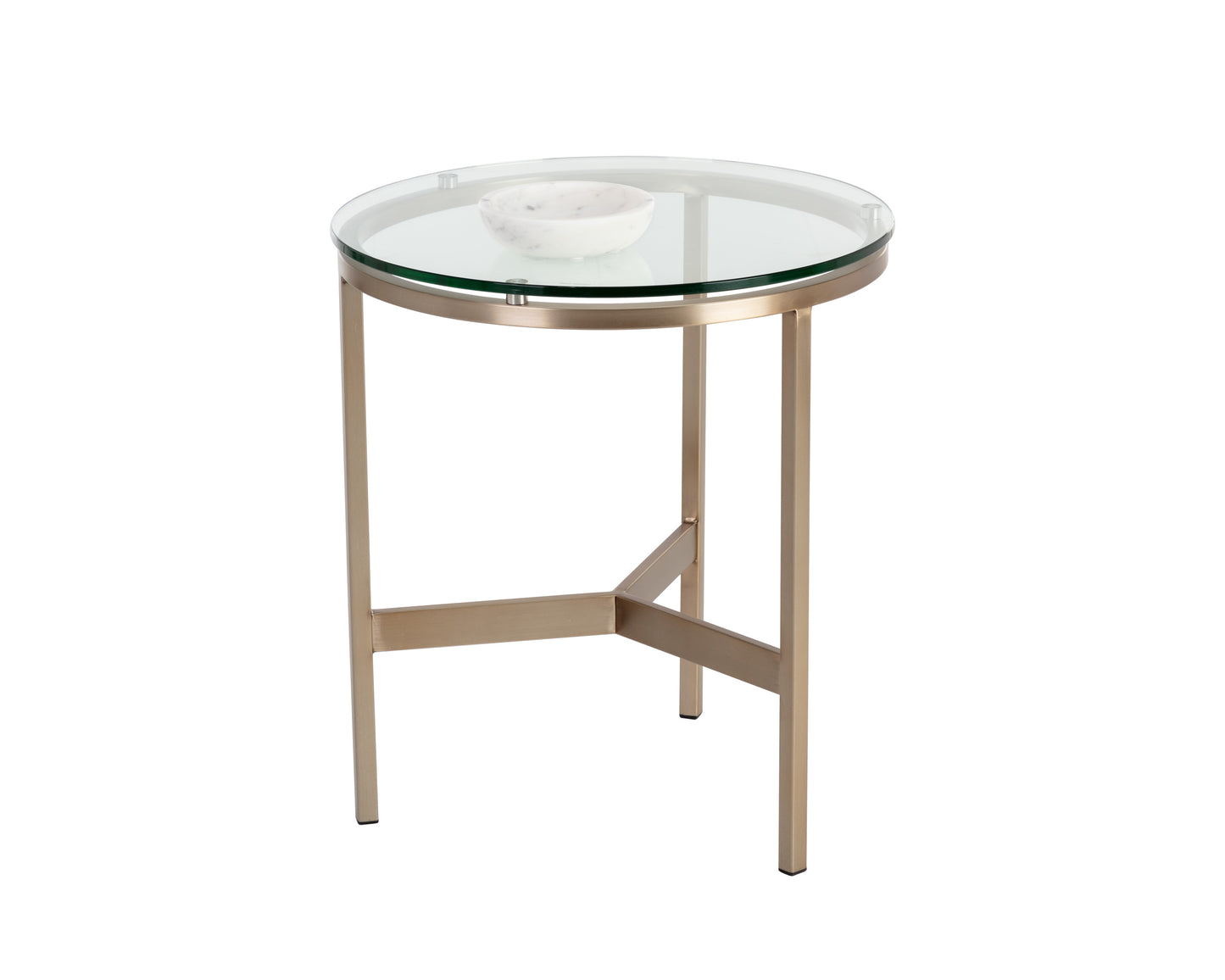 NAHLA FLATO END TABLE - ANTIQUE BRASS