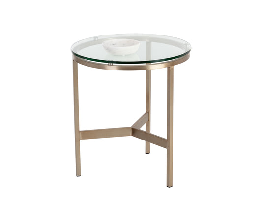 NAHLA FLATO END TABLE - ANTIQUE BRASS