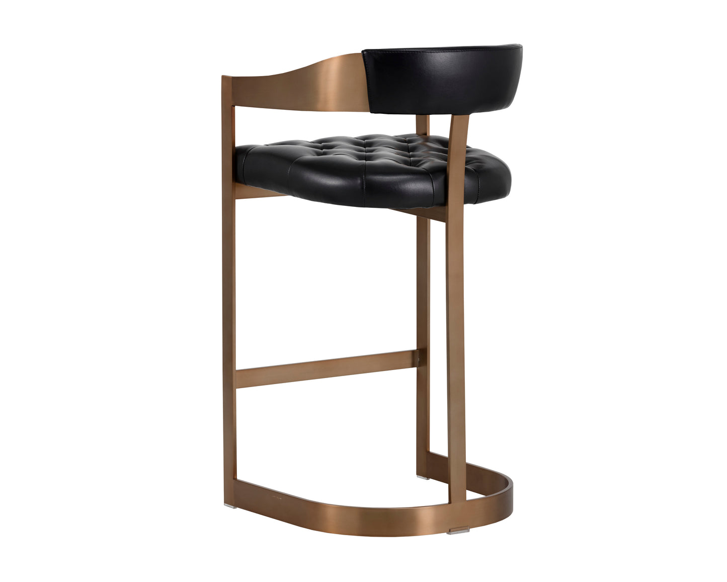 NAHLA BEAUMONT BARSTOOL - ANTIQUE BRASS - CANTINA BLACK