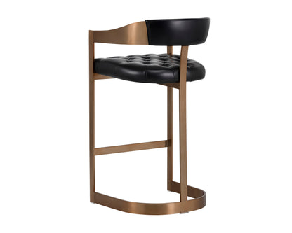 NAHLA BEAUMONT BARSTOOL - ANTIQUE BRASS - CANTINA BLACK