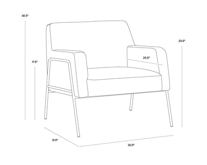 NAHLA CYBIL LOUNGE CHAIR - DOVE CREAM
