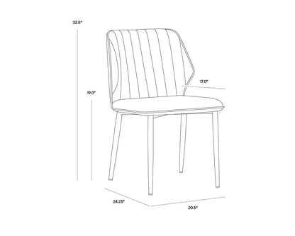 NAHLA CLINTON DINING CHAIR - BRONZE - BRAVO BLACK
