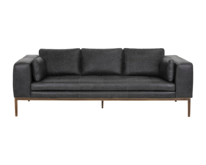 NAHLA BURR SOFA - SERBIA BLACK LEATHER