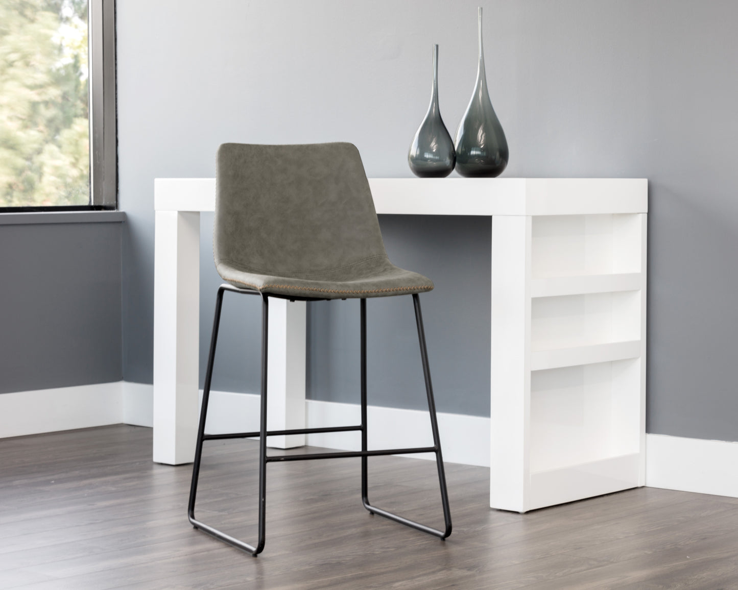 NAHLA CAL COUNTER STOOL - ANTIQUE GREY