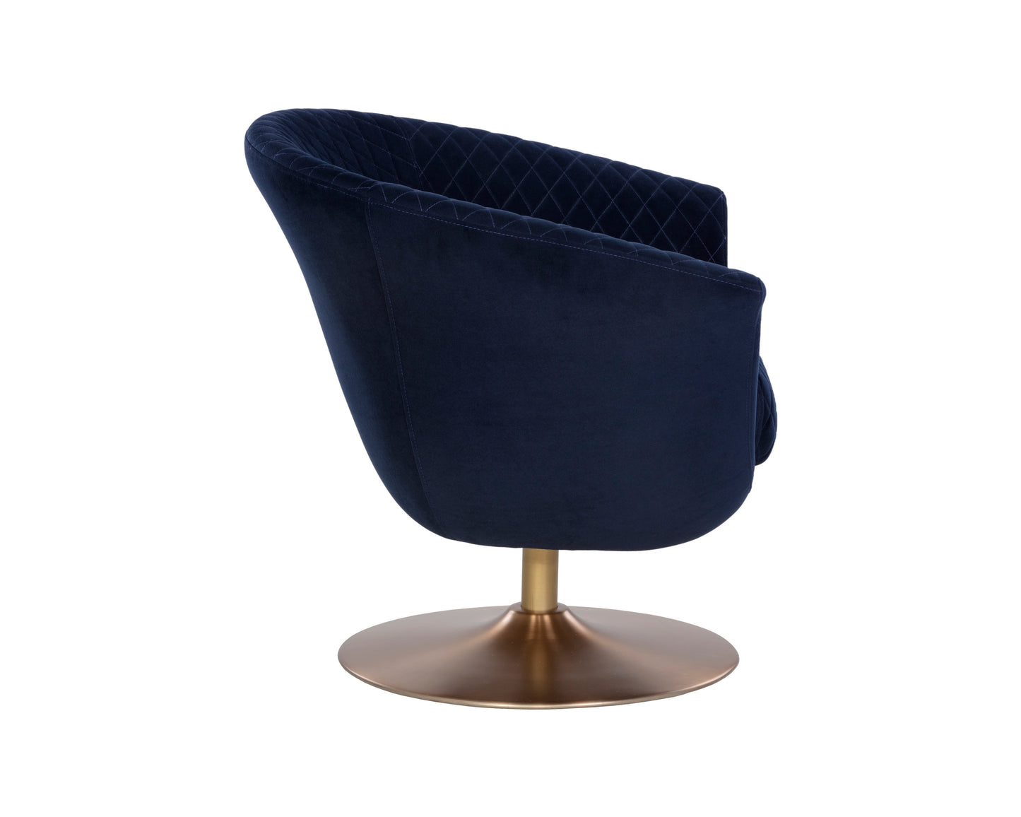 NAHLA CARINE SWIVEL LOUNGE CHAIR - QUILTED ABBINGTON NAVY