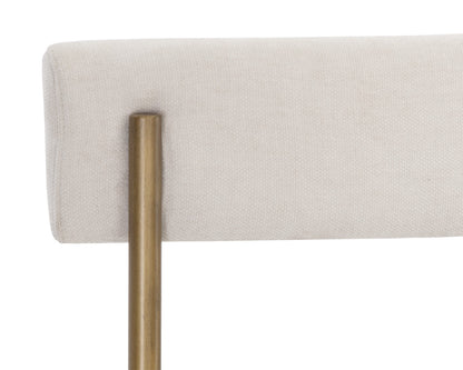NAHLA SENECA DINING CHAIR - ANTIQUE BRASS - DANNY IVORY