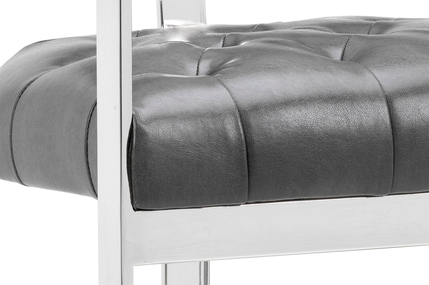 NAHLA BEAUMONT COUNTER STOOL - STAINLESS STEEL - CANTINA MAGNETITE