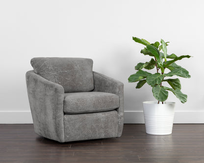 NAHLA IRINA SWIVEL LOUNGE CHAIR - NEPAL PEBBLE
