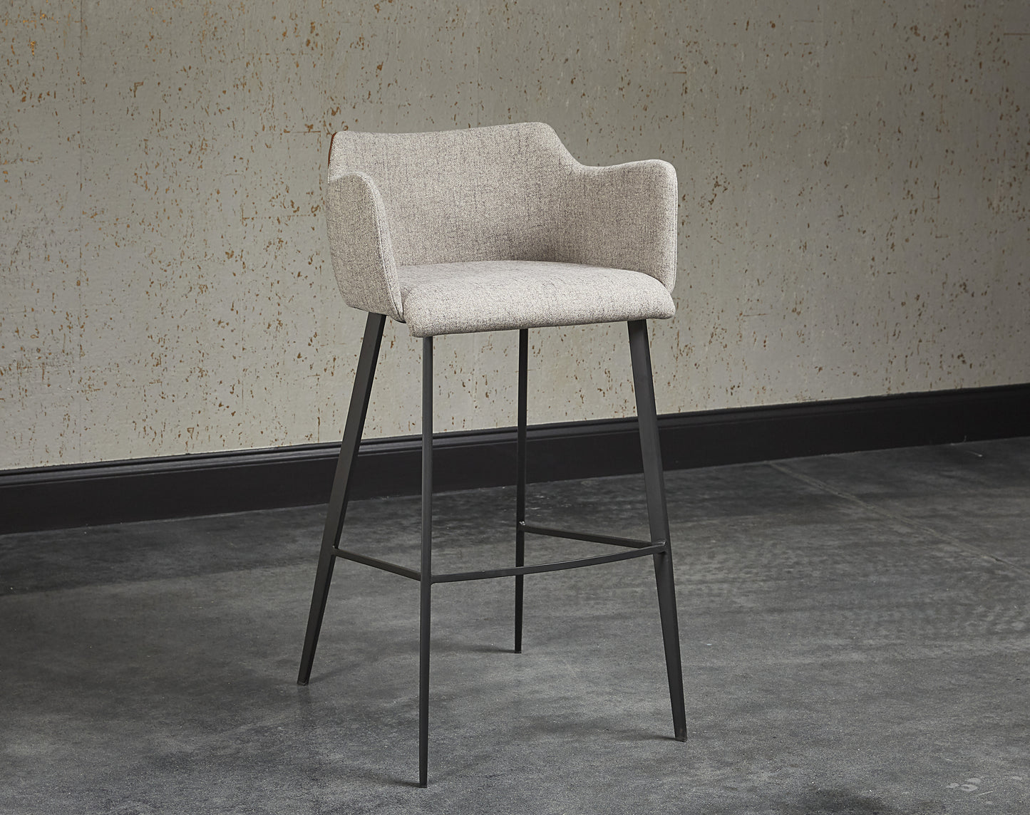 NAHLA GRIFFIN BARSTOOL - NOVEMBER GREY / BRAVO COGNAC