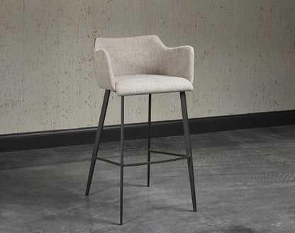 NAHLA GRIFFIN BARSTOOL - NOVEMBER GREY / BRAVO COGNAC