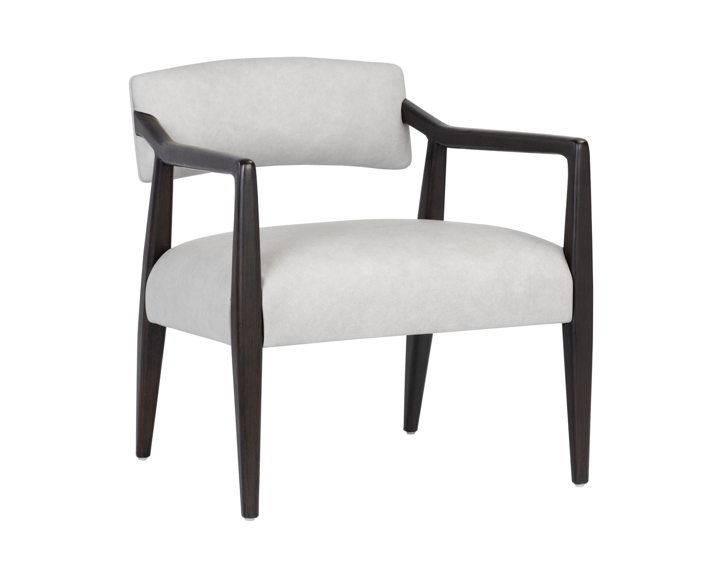 NAHLA KEAGAN LOUNGE CHAIR - SALOON LIGHT GREY LEATHER