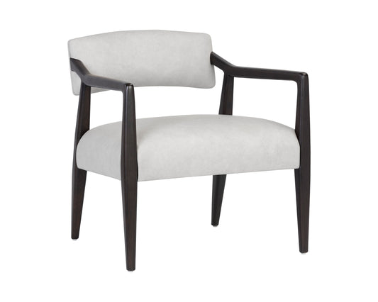 NAHLA KEAGAN LOUNGE CHAIR - SALOON LIGHT GREY LEATHER