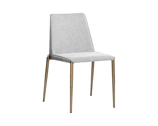 NAHLA RENEE STACKABLE DINING CHAIR - BELFAST HEATHER GREY / BRAVO METAL