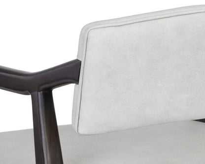 NAHLA KEAGAN LOUNGE CHAIR - SALOON LIGHT GREY LEATHER