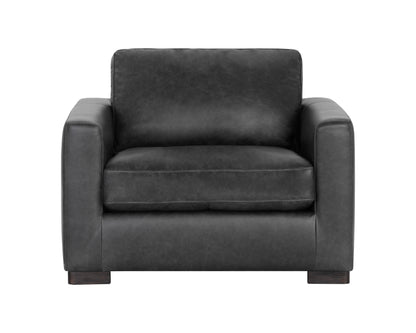 NAHLA BAYLOR ARMCHAIR - MARSEILLE BLACK LEATHER