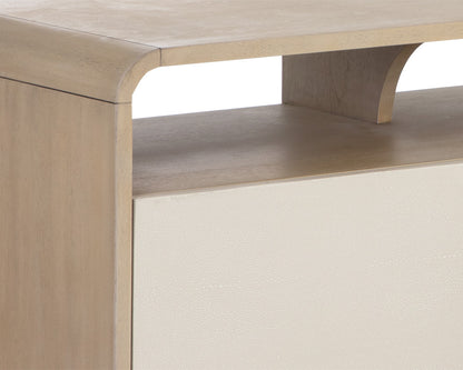 NAHLA KAYDEN MEDIA CONSOLE AND CABINET - OYSTER SHAGREEN
