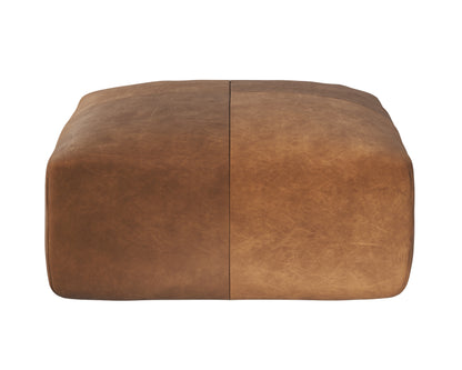 NAHLA ELIO OTTOMAN - COGNAC LEATHER