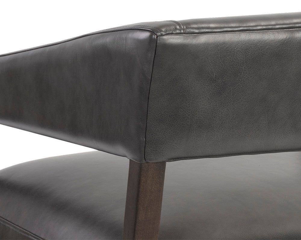 NAHLA CARLYLE LOUNGE CHAIR - BRENTWOOD CHARCOAL LEATHER