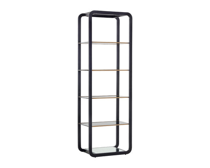 NAHLA AMBRETTA BOOKCASE - SMALL - BLACK / SMOKE GREY