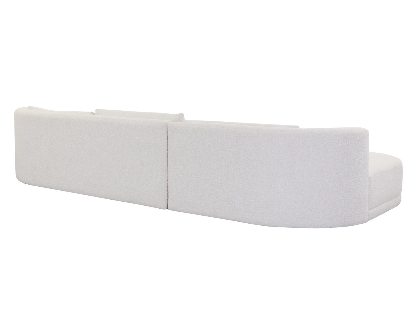 NAHLA LAKEN SOFA CHAISE - LAF - COPENHAGEN WHITE
