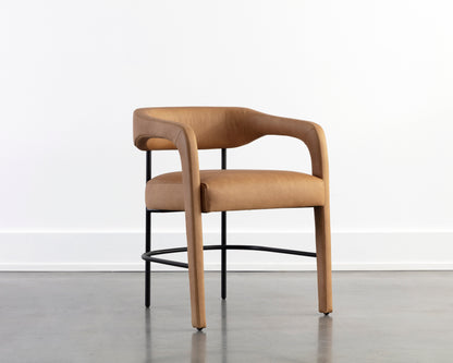 NAHLA MAVIA DINING ARMCHAIR - LUDLOW SESAME LEATHER
