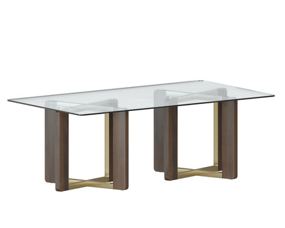 NAHLA GLASS DINING TABLE TOP - RECTANGULAR - CLEAR - 86.5"