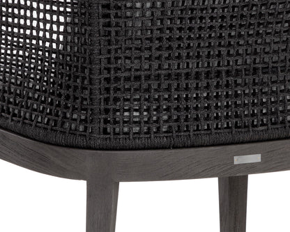 NAHLA CAPRI DINING ARMCHAIR - SMOKE GREY - COPACABANA MARBLE