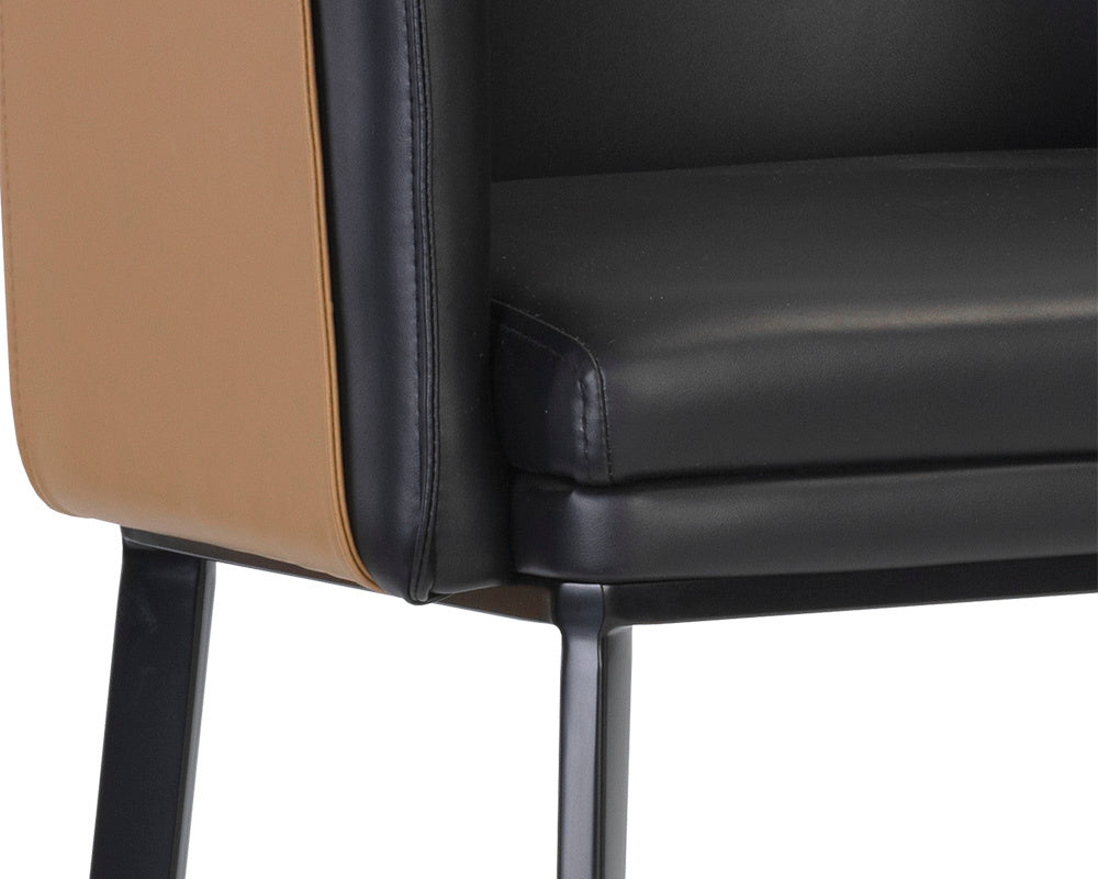 NAHLA CHRISTIAN COUNTER STOOL - NAPA BLACK / NAPA COGNAC