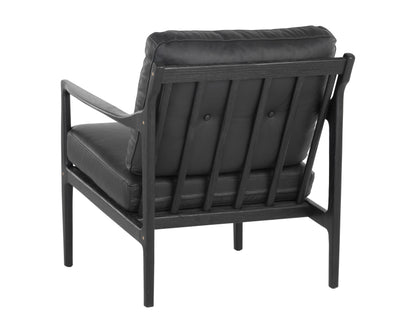 NAHLA GILMORE LOUNGE CHAIR - BLACK - BLACK LEATHER