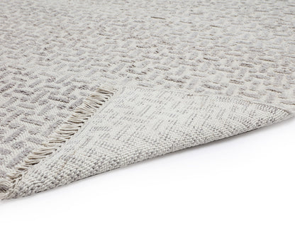 NAHLA INGRID HAND-KNOTTED RUG - GREY / IVORY - 5' X 8'