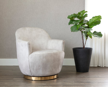 NAHLA CASEY SWIVEL LOUNGE CHAIR - NONO CREAM
