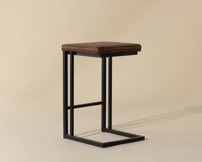 NAHLA BOONE COUNTER STOOL - BLACK - BRAVO COGNAC