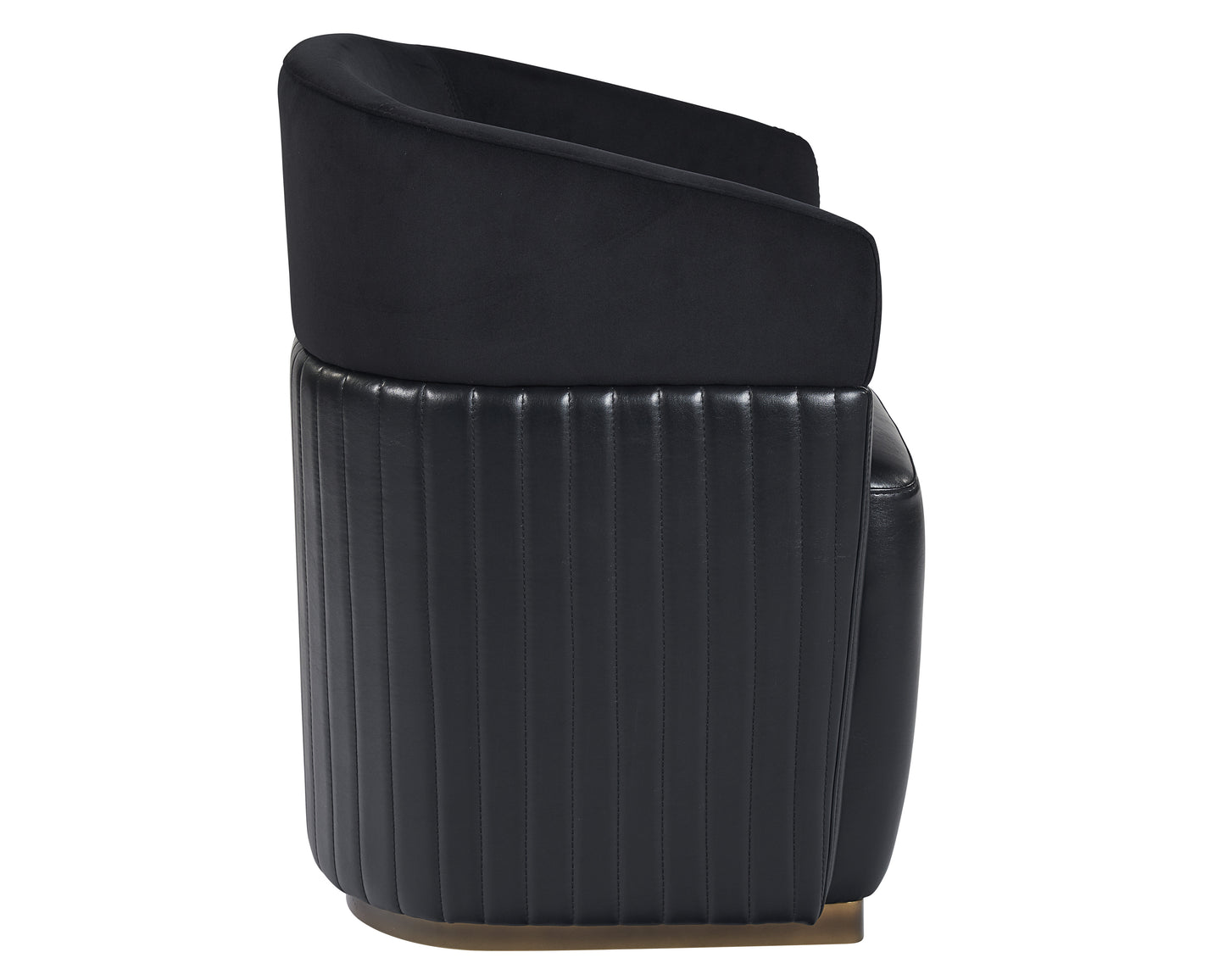 NAHLA GENVAL WHEELED LOUNGE CHAIR - ABBINGTON BLACK / CANTINA BLACK