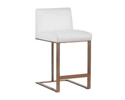 NAHLA DEAN COUNTER STOOL - ANTIQUE BRASS - CANTINA WHITE