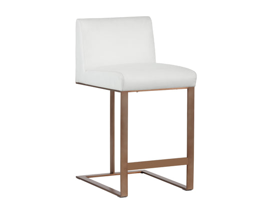 NAHLA DEAN COUNTER STOOL - ANTIQUE BRASS - CANTINA WHITE