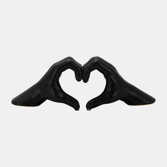 Handcrafted Ceramic Hand-Heart Sculpture