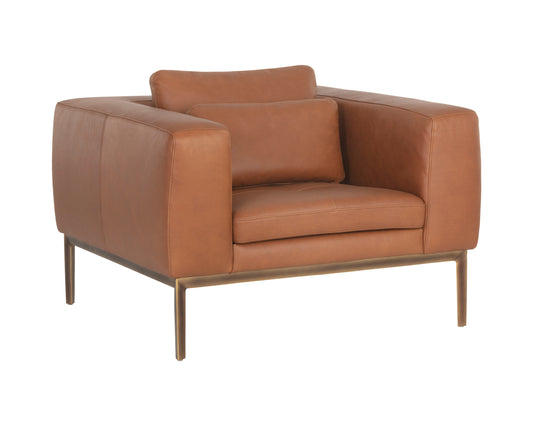 NAHLA BURR ARMCHAIR - BEHIKE SADDLE LEATHER