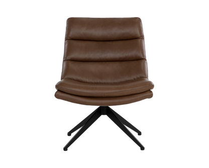 NAHLA KELLER SWIVEL LOUNGE CHAIR - MISSOURI MAHOGANY LEATHER