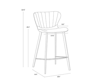 NAHLA ARABELLA COUNTER STOOL - BRAVO COGNAC / NOVEMBER GREY