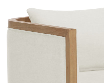 NAHLA CHLOE LOUNGE CHAIR - NATURAL - HEATHER IVORY TWEED