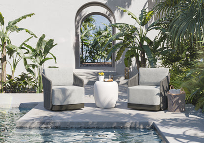NAHLA IOLITE END TABLE - WHITE