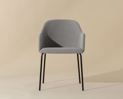 NAHLA HENSLEY DINING ARMCHAIR - MINA WARM GREY