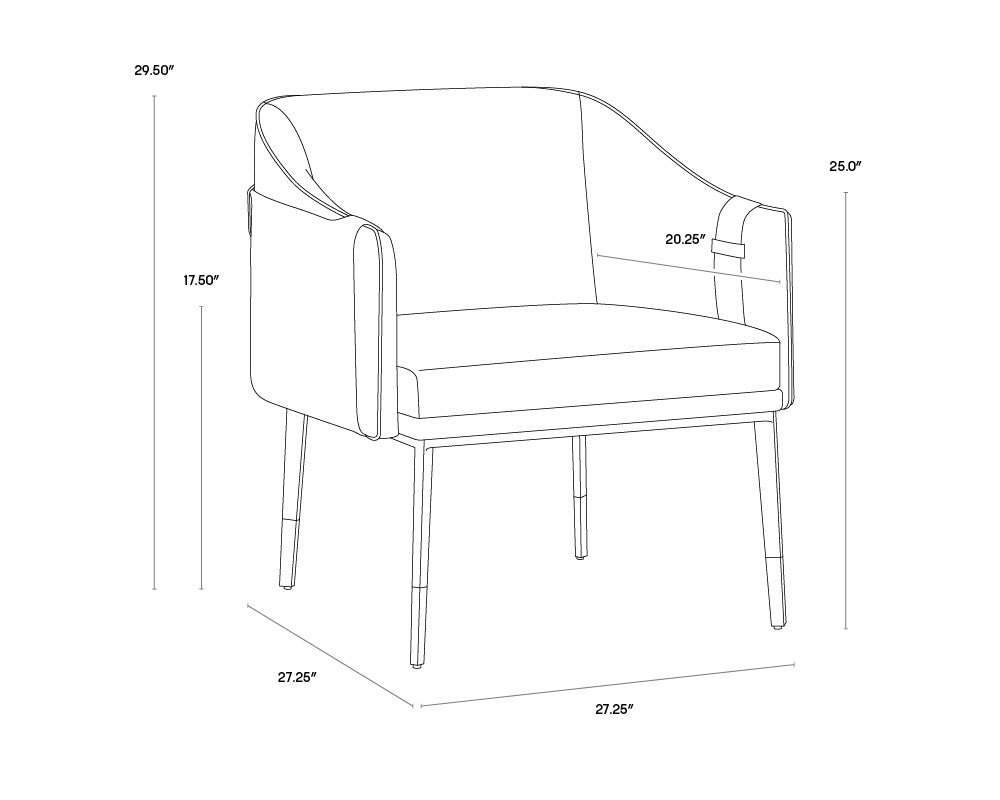 NAHLA CARTER LOUNGE CHAIR - NAPA BLACK / NAPA COGNAC